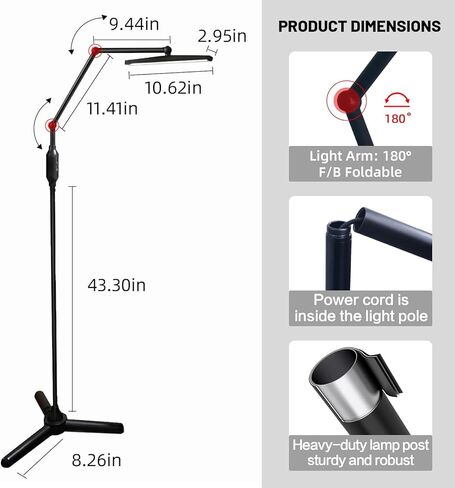 طقم مصباح أرضي لإضاءة عمل الوشم من GBK مع ضوء وشم LED مستقطب، نظارات رؤية الوشم، مرشح CPL، سطوع قابل للتعديل - مضاد للوهج لفناني الوشم، وصلات الرموش وفن الأظافر in Kuwait