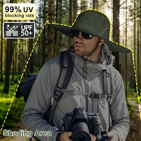 Cooltto L/XL/XXL Wide Brim Sun Hat UPF 50+ UV Protection Boonie Hat in Kuwait