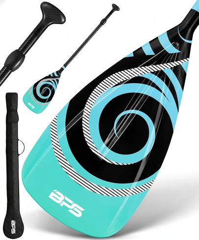BPS New Zealand Adjustable 2-Piece SUP/Stand Up Paddleboard Paddle - Carbon Fiber or Fiberglass - Comes with Carrying Bag - Available in Many Accent Colors in Kuwait