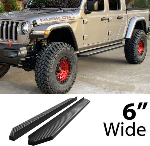 لوحة الجري HD Ridez مقاس 6 بوصات باللون الأسود متوافقة مع Jeep Gladiator 2020-2026 Crew Cab (Nerf Bar Side Steps Side Bars) in Saudi Arabia