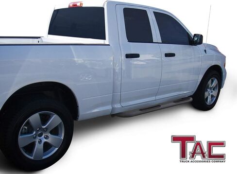 لوحات تشغيل ذات خطوات جانبية TAC تناسب 2009-2018 RAM 1500 Quad Cab | 2019-2024 رام 1500 الكلاسيكية رباعية الكابينة شاحنة بيك اب 3 "الملمس الأسود الجانب القضبان Nerf القضبان خطوة القضبان قبالة الطريق الملحقات 2 قطعة in Kuwait