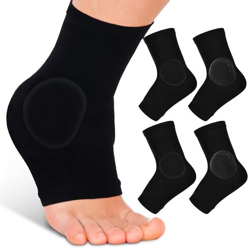 Nuanchu 2 Pairs Protection Socks Malleolar Sleeves Padded Skate Socks for Lace Bite Protection of Front of Foot Shin Achilles Tendon Heel Protector Compression Padded Sleeve Socks Elastic Gel Pad Sleeve in Kuwait