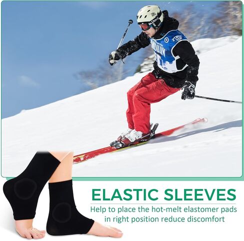 Nuanchu 2 Pairs Protection Socks Malleolar Sleeves Padded Skate Socks for Lace Bite Protection of Front of Foot Shin Achilles Tendon Heel Protector Compression Padded Sleeve Socks Elastic Gel Pad Sleeve in Kuwait