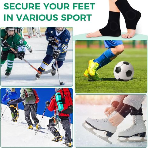 Nuanchu 2 Pairs Protection Socks Malleolar Sleeves Padded Skate Socks for Lace Bite Protection of Front of Foot Shin Achilles Tendon Heel Protector Compression Padded Sleeve Socks Elastic Gel Pad Sleeve in Kuwait
