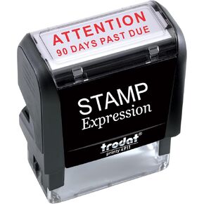 StampExpression - Attention 90 Days Past Due Office Self Inking Rubber Stamp - Red Ink (A-5212) in Saudi Arabia