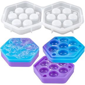 Dice Box Mold Hexagon Box Epoxy Resin Silicone Molds with Lid for Dice Storage in Kuwait