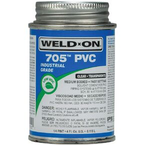 Weld-On 10098 705 Industrial Grade PVC Medium-Bodied High Strength Solvent Cement - Fast-Setting and Low-VOC, Gray, 1/2 Pint (8 fl oz) in Kuwait