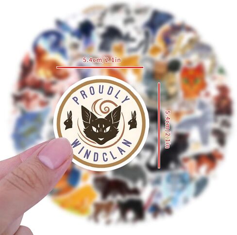Warriors Cats Stickers for Water Bottles 60 Pcs Waterproof, Beautiful and Fashionable Stickers, Suitable for Cups, Phones, Bicycles, Guitars, Suitcases,Piano,Skateboard. in Saudi Arabia