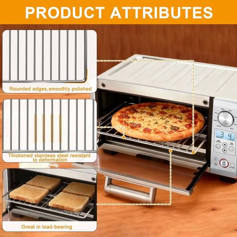 Smart Oven Rack for Breville Oven BOV900BSS, 16.5''*12.2'' Stainless Steel Air Fryer Accessories Replacement Parts Grill Rack Baking Tray，Dishwasher safe in Kuwait