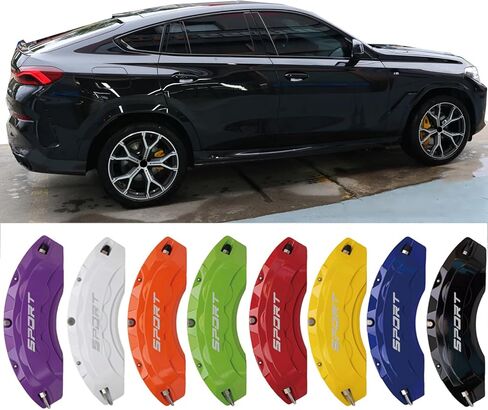 4 قطع أغطية فرجار الفرامل متوافقة مع العجلات الأمامية والخلفية 18/19/20/21/22 لملحقات BMW X6 (أزرق) in Kuwait