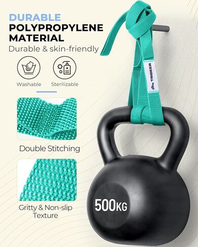 Trideer Stretching Strap Yoga Strap Yoga Band for Physical Therapy, 10 Loop Non-Elastic Yoga Straps for Stretching, Pilates, Exercise & Dancing, Stretch Band with Aesthetic Packaging for Women & Men in Kuwait