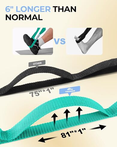 Trideer Stretching Strap Yoga Strap Yoga Band for Physical Therapy, 10 Loop Non-Elastic Yoga Straps for Stretching, Pilates, Exercise & Dancing, Stretch Band with Aesthetic Packaging for Women & Men in Kuwait