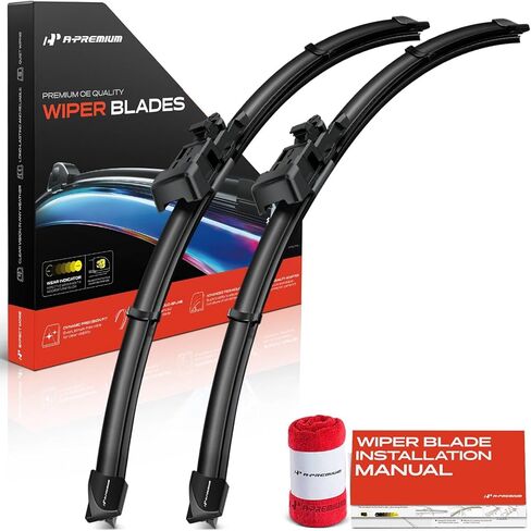 A-Premium Pack of 2 Windshield Wiper Blades with Wear Indicator & Towel - Compatible with Toyota Supra 2020-2024 - 22" and 21", TLP Arm Connector, Left and Right in Saudi Arabia