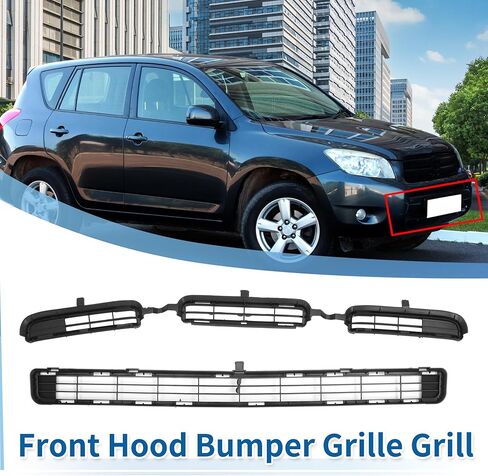 X AUTOHAUX No.5310142150 Front Lower Hood Bumper Grille Grill for Toyota RAV4 2006-2008 Front Lower Bumper Kidney Grille Grill Black 2 Pcs in Saudi Arabia