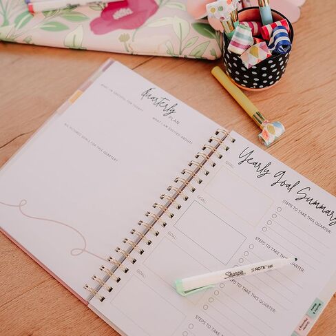 Yearly Business Planner for Female Entrepreneurs – Digital Goal, Blog, Social & Content Calendar Organizer + Audio Training System in Saudi Arabia