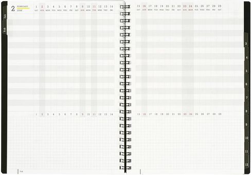 Maruman Mnemosyne 2026 Monthly Planner Calendar, January 2026 - December 2026, A5, 8.27" x 6.34", Laminated Tabs, Durable Wire Binding to Lay Flat, Black, Made in Japan in Saudi Arabia