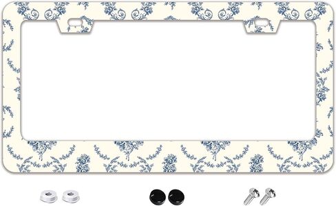 Camouflage Print License Plate Frame Camo Stainless Steel Metal Auto Car Accessories Decoration with Screws License Plate Frame 2 Holes 6.3" x 12.2" for Women Men Gift in Saudi Arabia