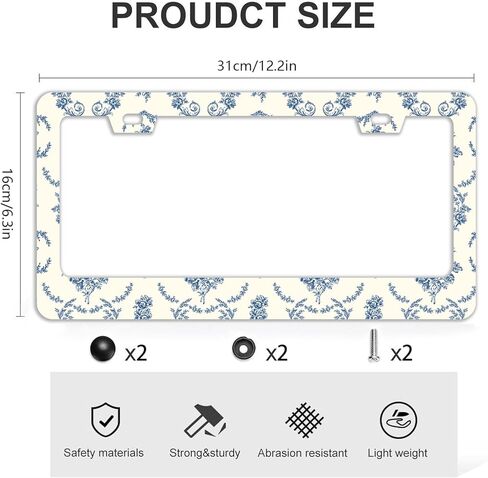 Camouflage Print License Plate Frame Camo Stainless Steel Metal Auto Car Accessories Decoration with Screws License Plate Frame 2 Holes 6.3" x 12.2" for Women Men Gift in Saudi Arabia