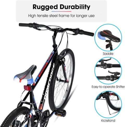 HH HILAND 24 26 inch Mountain Bike for Men Women, 21 Speeds High-Carbon Steel Frame, Sport Cycling MTB Bicycle for Adult in Kuwait