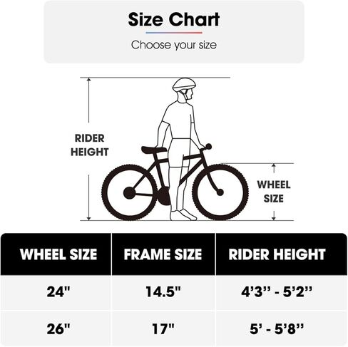 HH HILAND 24 26 inch Mountain Bike for Men Women, 21 Speeds High-Carbon Steel Frame, Sport Cycling MTB Bicycle for Adult in Kuwait