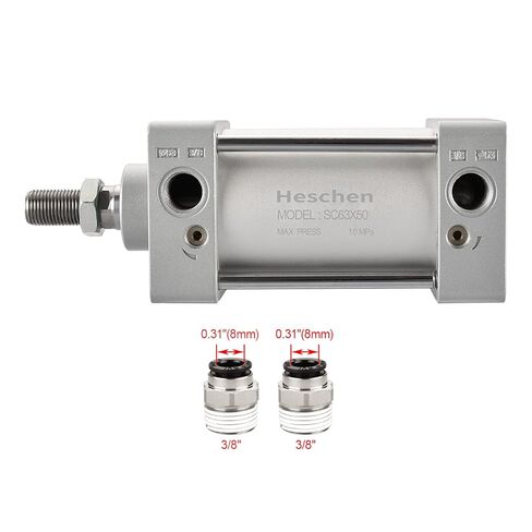 Pneumatic Standard Cylinder, SC 63-100, PT3/8'' Port, 63mm Bore, 100mm Stroke, Double Acting in Saudi Arabia