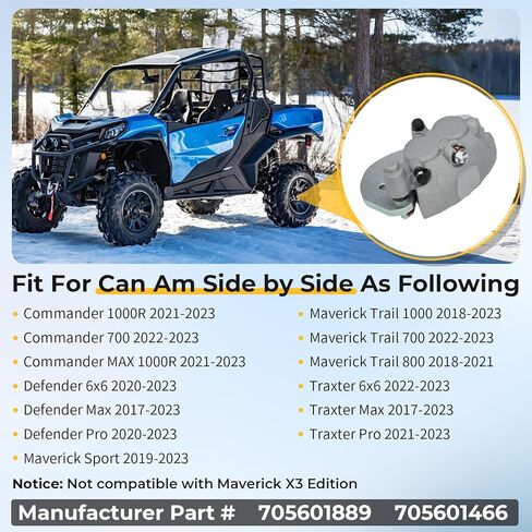 ماسك الفرامل الخلفي الأيسر والوسادات الملبدة لـ Can Am Maverick Trail/Sport 2018-Up Defender Max/Pro/6x6 2017-Up Commander 1000/700 2021-Up in Saudi Arabia