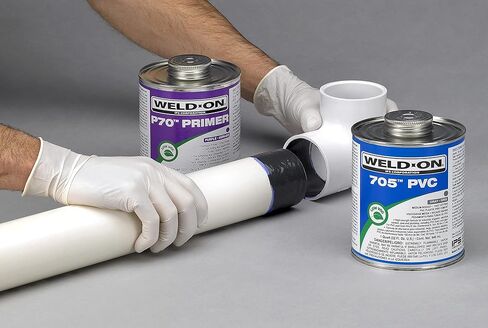 Weld-On 10121 711 Industrial Grade PVC Heavy-Bodied High Strength Solvent Cement - Medium-Setting and Low-VOC, Gray, 1 Pint (16 fl oz) in Kuwait