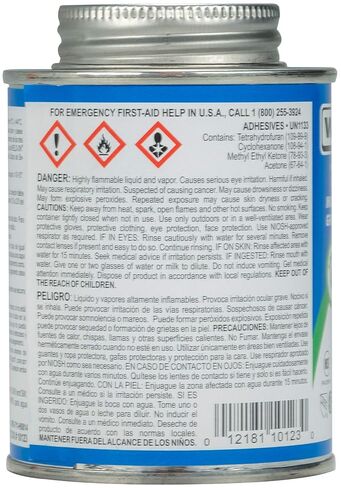 Weld-On 10121 711 Industrial Grade PVC Heavy-Bodied High Strength Solvent Cement - Medium-Setting and Low-VOC, Gray, 1 Pint (16 fl oz) in Saudi Arabia