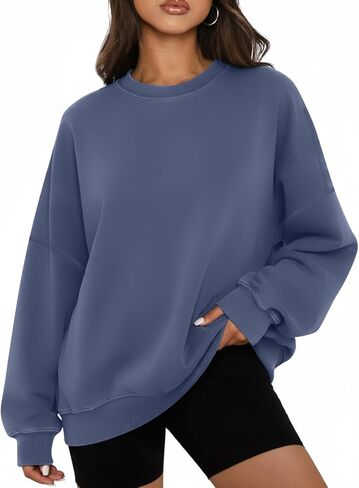 سويت شيرت نسائي كبير الحجم بياقة دائرية وكتف مكشوف وكتف مكشوف وقميص عادي موضة خريف 2024 in Kuwait