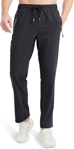 Boladeci Men's Hiking Pants Lightweight Quick Dry Stretch Elastic Waist with Drawstring Zip Pockets Jogging Fishing Pants in Kuwait