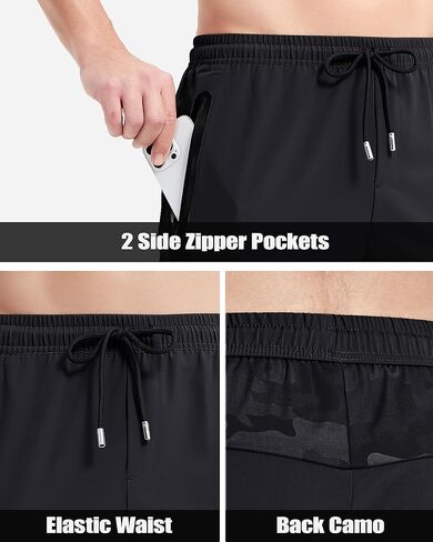Boladeci Men's Hiking Pants Lightweight Quick Dry Stretch Elastic Waist with Drawstring Zip Pockets Jogging Fishing Pants in Kuwait