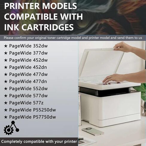 خراطيش حبر 973X متوافقة مع خرطوشة الحبر HP 973 X لطابعات HP PageWide 352dw 377dw 452dw 452dn 477dw 477dn 552dw 577dw 577z أرجواني in Saudi Arabia