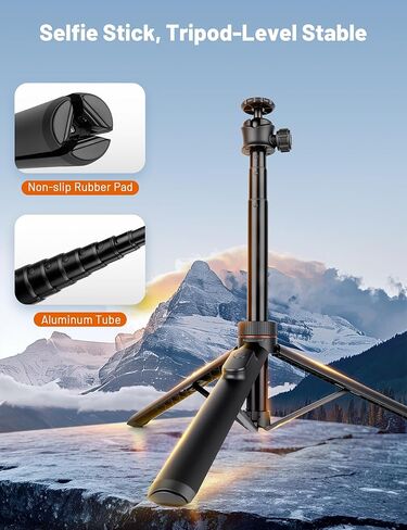 Phone Tripod for iPhone, 70" Selfie Stick Phone Tripod, Extendable Tripod Stand with Remote Phone Holder, Aluminum Tripod for Cell Phone Photo Recording Video Vlogging Live Streaming in Kuwait