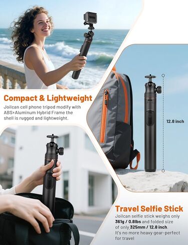 Phone Tripod for iPhone, 70" Selfie Stick Phone Tripod, Extendable Tripod Stand with Remote Phone Holder, Aluminum Tripod for Cell Phone Photo Recording Video Vlogging Live Streaming in Kuwait