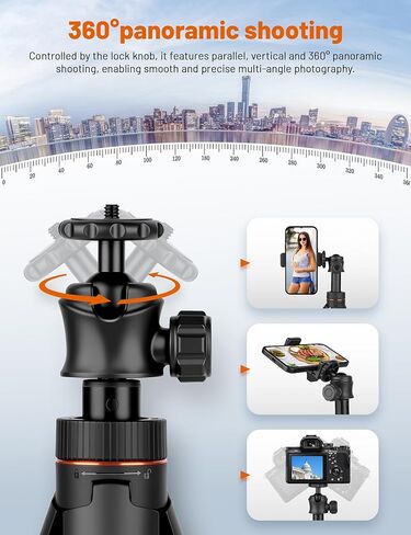 Phone Tripod for iPhone, 70" Selfie Stick Phone Tripod, Extendable Tripod Stand with Remote Phone Holder, Aluminum Tripod for Cell Phone Photo Recording Video Vlogging Live Streaming in Kuwait