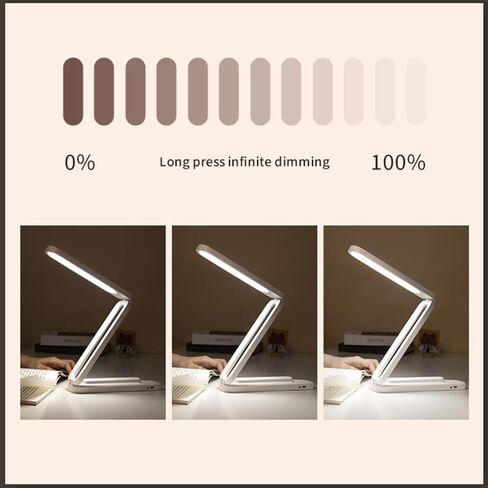LED Desk Lamp for Office Home & Foldable & Portable Light, LED Desk Light Strip, 3 Brightness Dimmable Small Desk Lamp Wireless Reading Lamp, White in Saudi Arabia