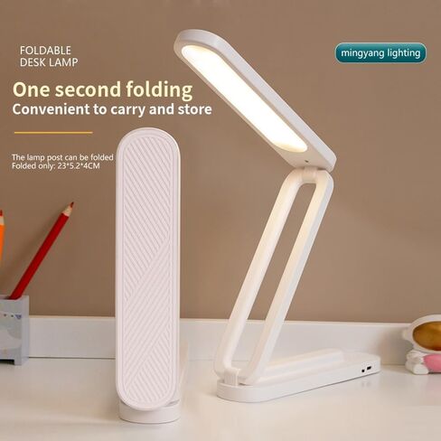 LED Desk Lamp for Office Home & Foldable & Portable Light, LED Desk Light Strip, 3 Brightness Dimmable Small Desk Lamp Wireless Reading Lamp, White in Saudi Arabia