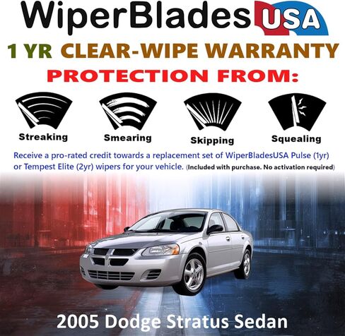 WiperBladesUSA Wiper Blades Set w/ 1yr warranty compatible with Dodge Dart 2013 Wipers (Set of 2) Pulse Wipers in Saudi Arabia