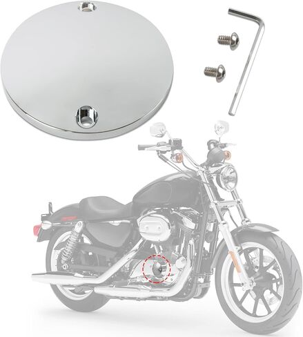 Domed Points Cover, PSLER Motorcycle Ignition Engine Timing Points Cover for Softail Bigtwin, 2-Hole, Chrome in Saudi Arabia