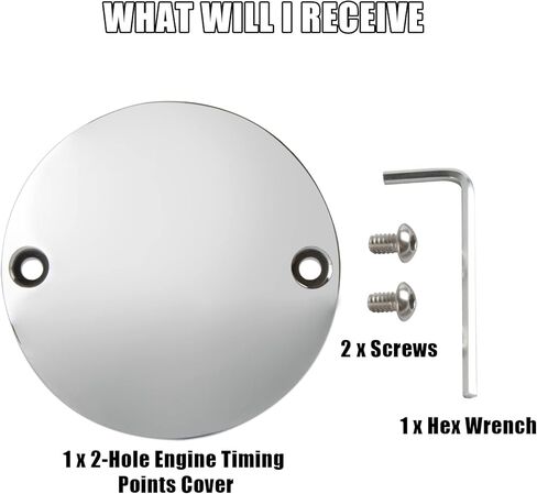 Domed Points Cover, PSLER Motorcycle Ignition Engine Timing Points Cover for Softail Bigtwin, 2-Hole, Chrome in Saudi Arabia
