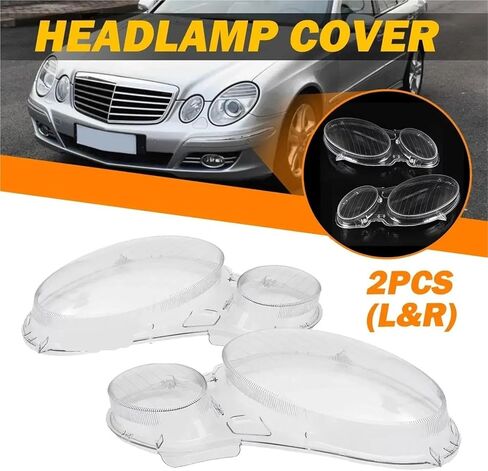 Car Front Headlight Lens Glass Cover Compatible For Mercedes Benz E Class W211 E240 E200 E350 E280 E300 2002-2008 Headlamp Lens Cover(Right) in Saudi Arabia