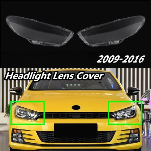 غطاء المصباح الأمامي متوافق مع VW Scirocco 2009-2016 سيارة عدسة المصباح الأمامي غطاء استبدال عاكس الضوء قذيفة قناع (يسار) in Saudi Arabia