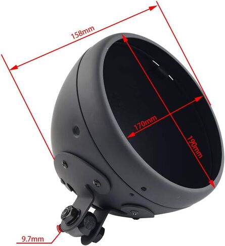 Chcury1 Headlight Housing Bucket Cover Matte Black Head lamp Trim Ring Shell 7" For universal motorcycle with 7" headlight in Saudi Arabia