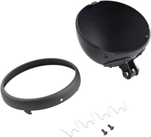 Chcury1 Headlight Housing Bucket Cover Matte Black Head lamp Trim Ring Shell 7" For universal motorcycle with 7" headlight in Saudi Arabia