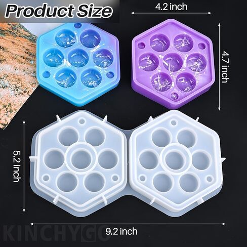 قالب صندوق النرد، صندوق سداسي، قوالب سيليكون من راتنجات الإيبوكسي مع غطاء لتخزين النرد in Kuwait