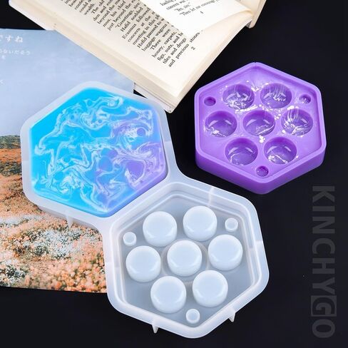 قالب صندوق النرد، صندوق سداسي، قوالب سيليكون من راتنجات الإيبوكسي مع غطاء لتخزين النرد in Kuwait