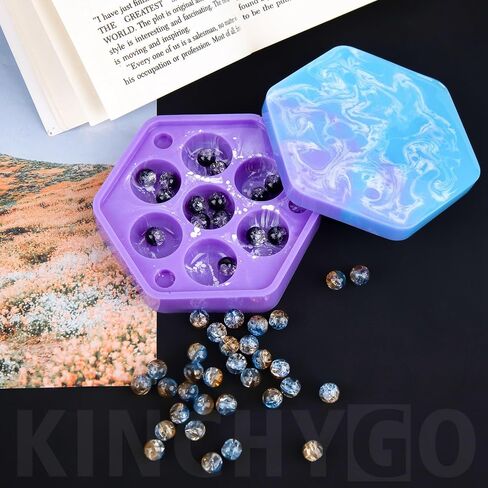 قالب صندوق النرد، صندوق سداسي، قوالب سيليكون من راتنجات الإيبوكسي مع غطاء لتخزين النرد in Kuwait