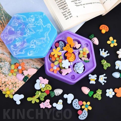 قالب صندوق النرد، صندوق سداسي، قوالب سيليكون من راتنجات الإيبوكسي مع غطاء لتخزين النرد in Kuwait