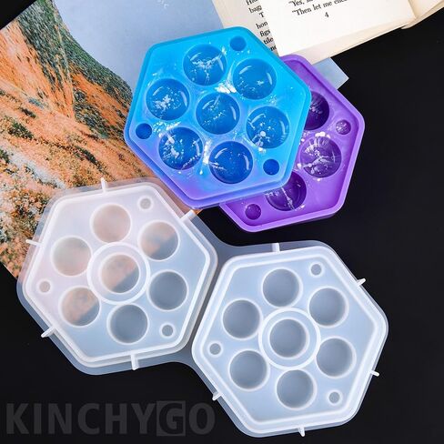 قالب صندوق النرد، صندوق سداسي، قوالب سيليكون من راتنجات الإيبوكسي مع غطاء لتخزين النرد in Kuwait