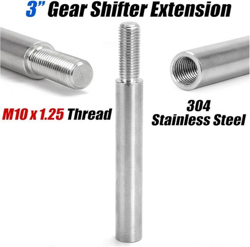 3" Lift Shifter Extension Extender Lever Gear Shift Knob Stainless M10 x 1.25 in Saudi Arabia